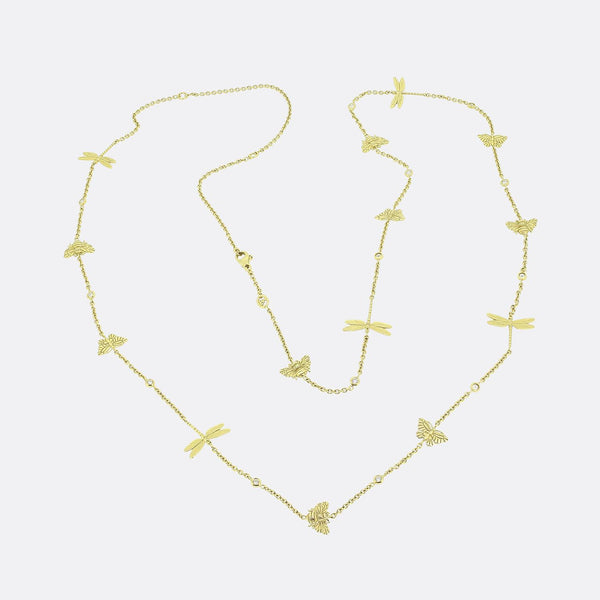 Theo Fennell Butterfly and Dragonfly Diamond Necklace