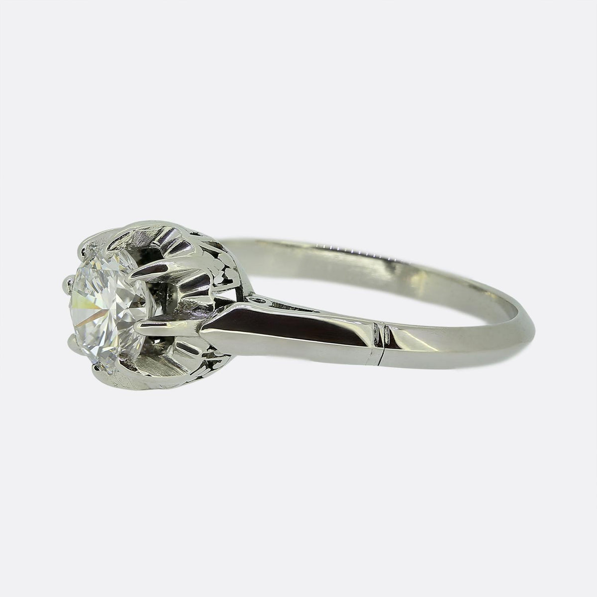 Vintage 0.92 Carat Diamond Solitaire Ring