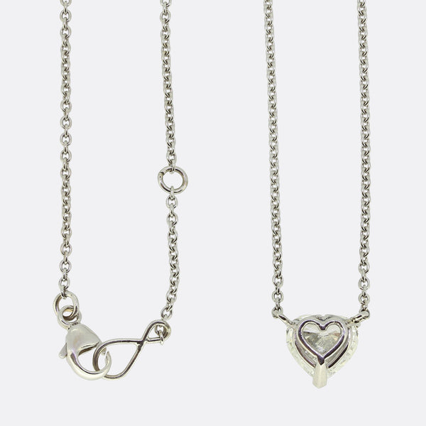 1.50 Carat Heart Shaped Diamond Pendant Necklace