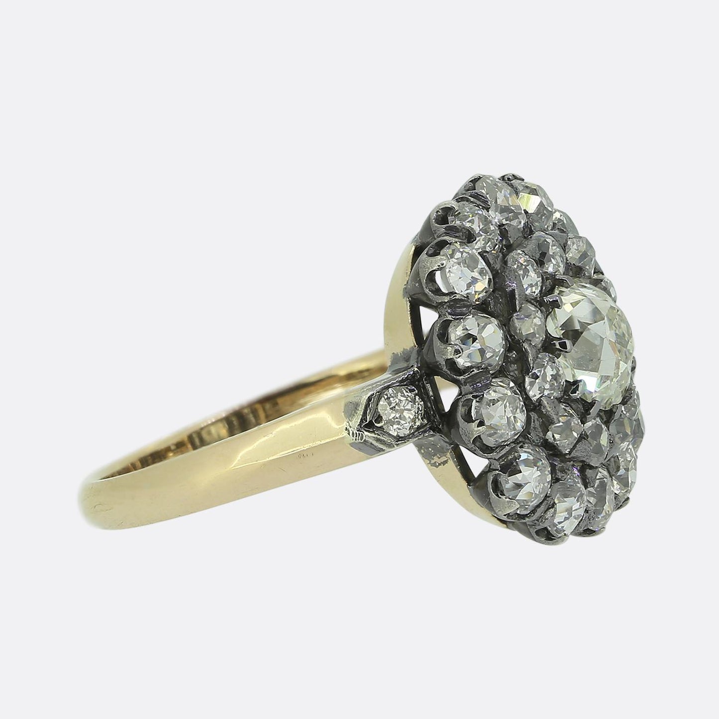 Victorian Old Cut Diamond Cluster Ring