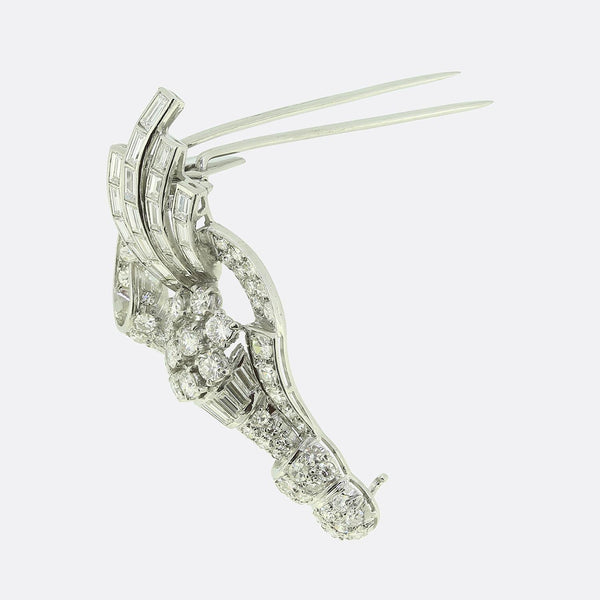 Art Deco Diamond Spray Brooch