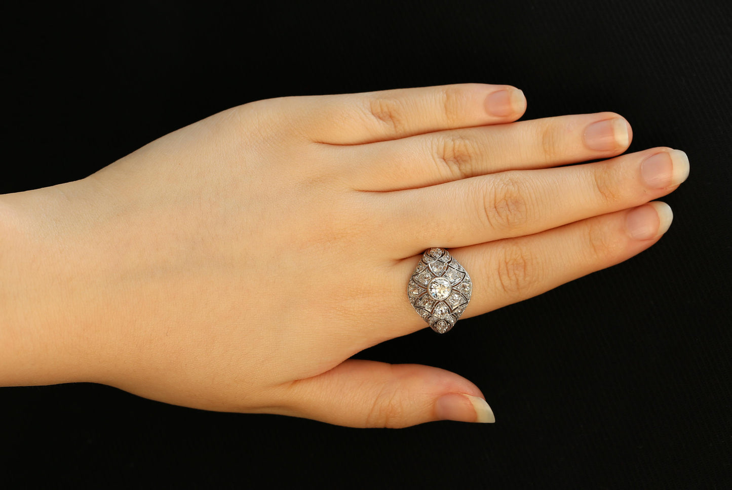 Art Deco Diamond Bombe Ring