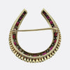 Victorian Ruby and Diamond Horseshoe Brooch