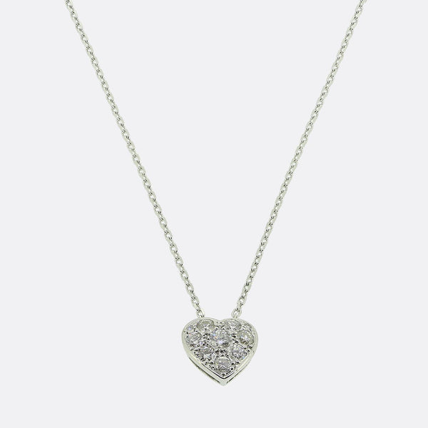 Vintage Diamond Heart Necklace