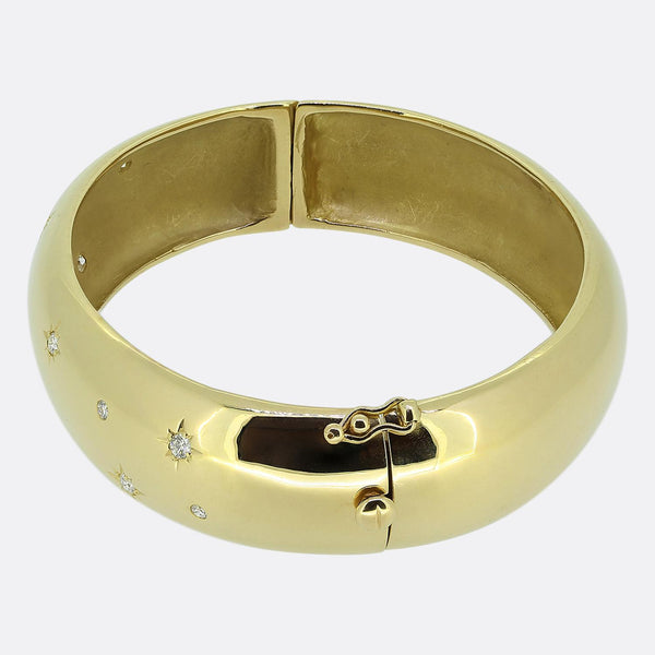 Vintage Star-Burst Diamond Set Bangle