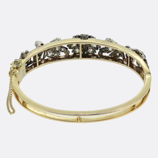 Victorian Diamond Floral Bangle