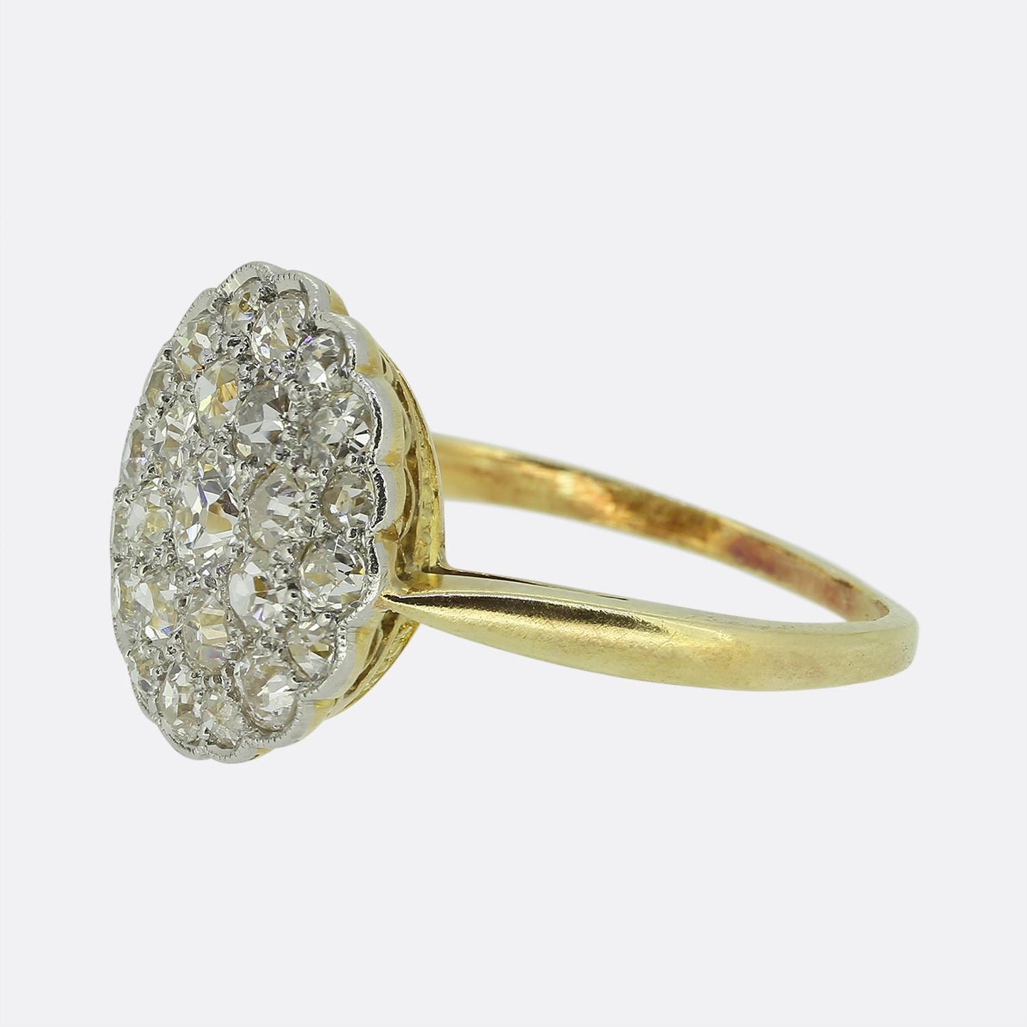Edwardian 0.52 Carat Diamond Cluster Ring