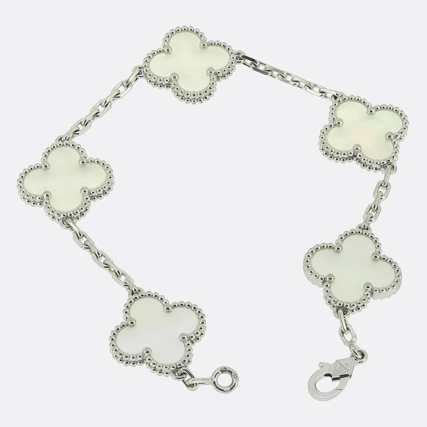 Van Cleef & Arpels Vintage Alhambra Five Motif Mother of Pearl Bracelet