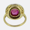 Art Deco 2.50 Carat Burmese Pink Sapphire and Diamond Double Halo Ring