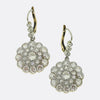 Antique Diamond Cluster Drop Earrings