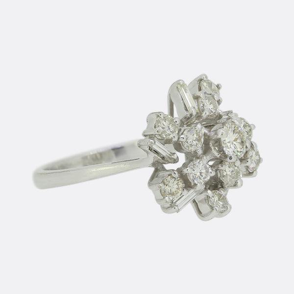 0.76 Carat Diamond Abstract Cluster Ring