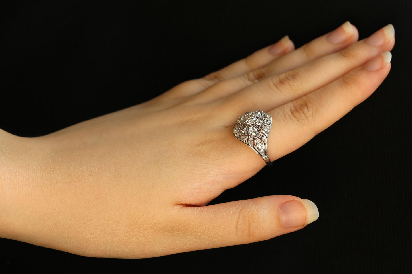 Art Deco Diamond Bombe Ring