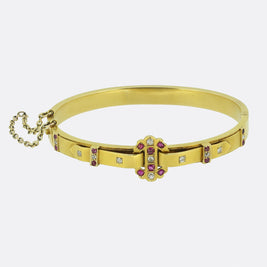 Victorian Ruby and Diamond Bangle