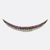 Victorian Ruby and Pearl Crescent Brooch
