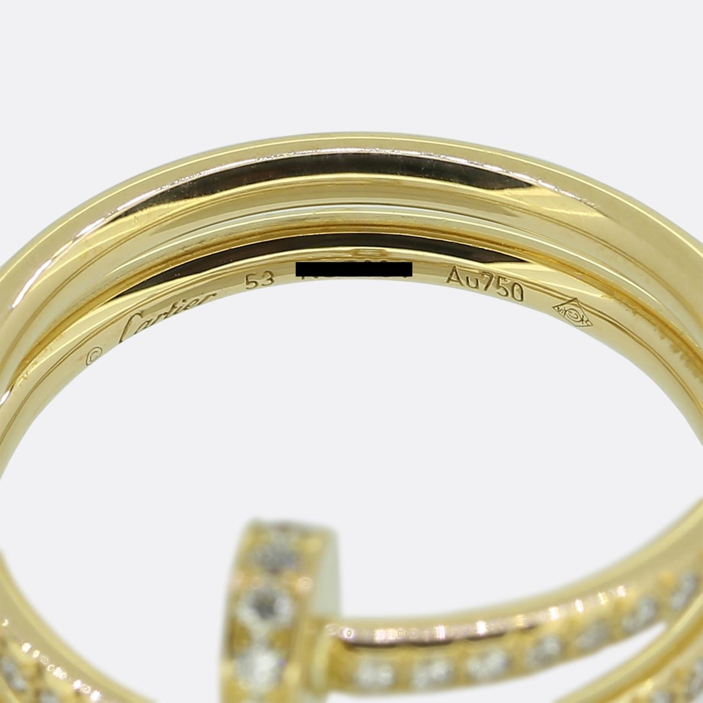 Cartier Juste un Clou Double Semi-Pavé Diamond Ring Size M (53)