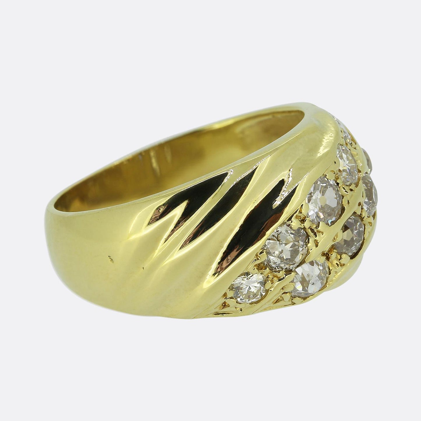 0.90 Carat Diamond Cluster Wide Band Ring
