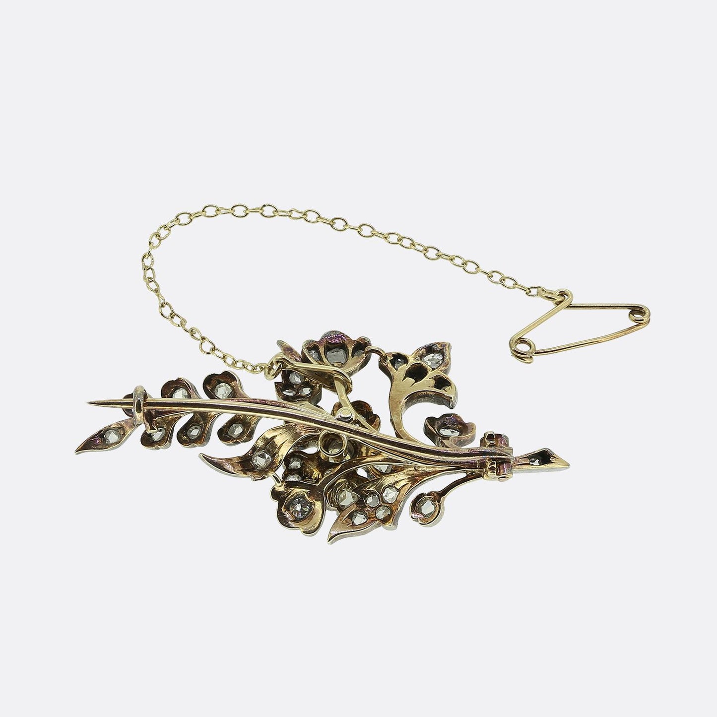 Victorian Diamond Floral Brooch