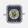 Art Deco 1.90 Carat Diamond and Sapphire Dress Ring