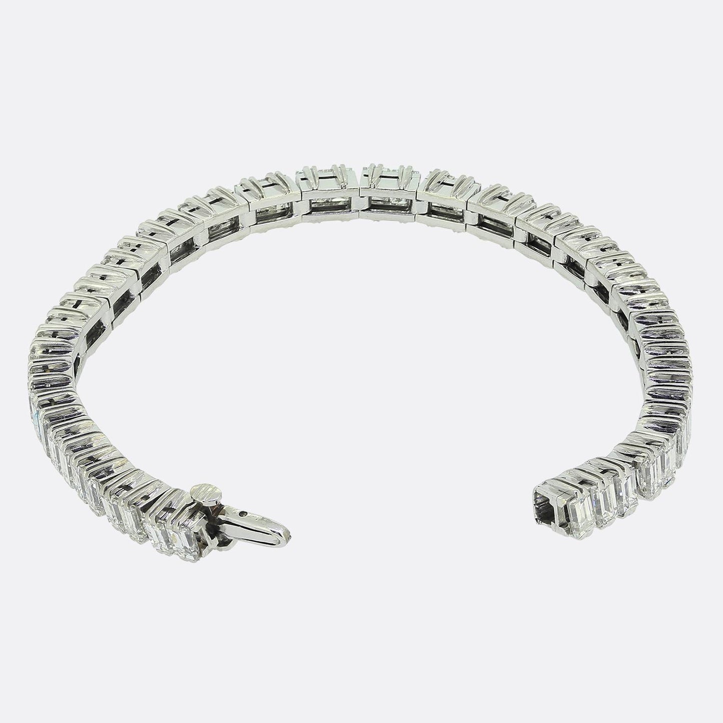 10.00 Carat Baguette Cut Diamond Line Bracelet