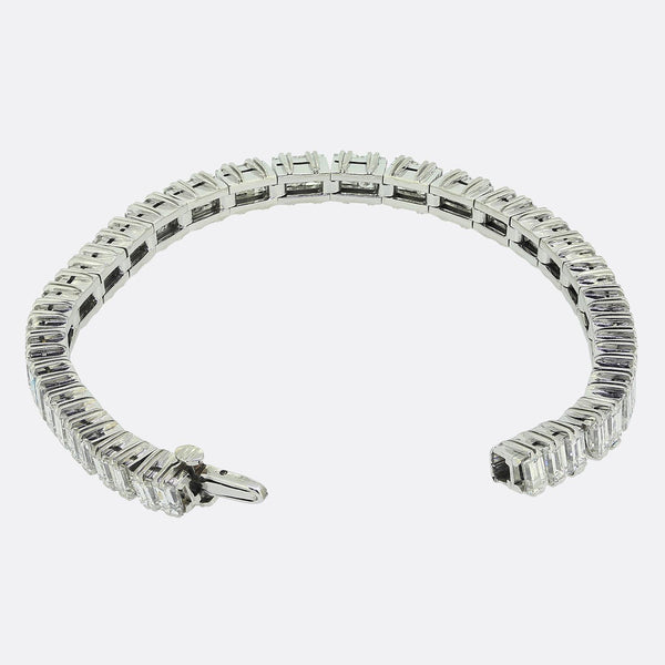 10.00 Carat Baguette Cut Diamond Line Bracelet