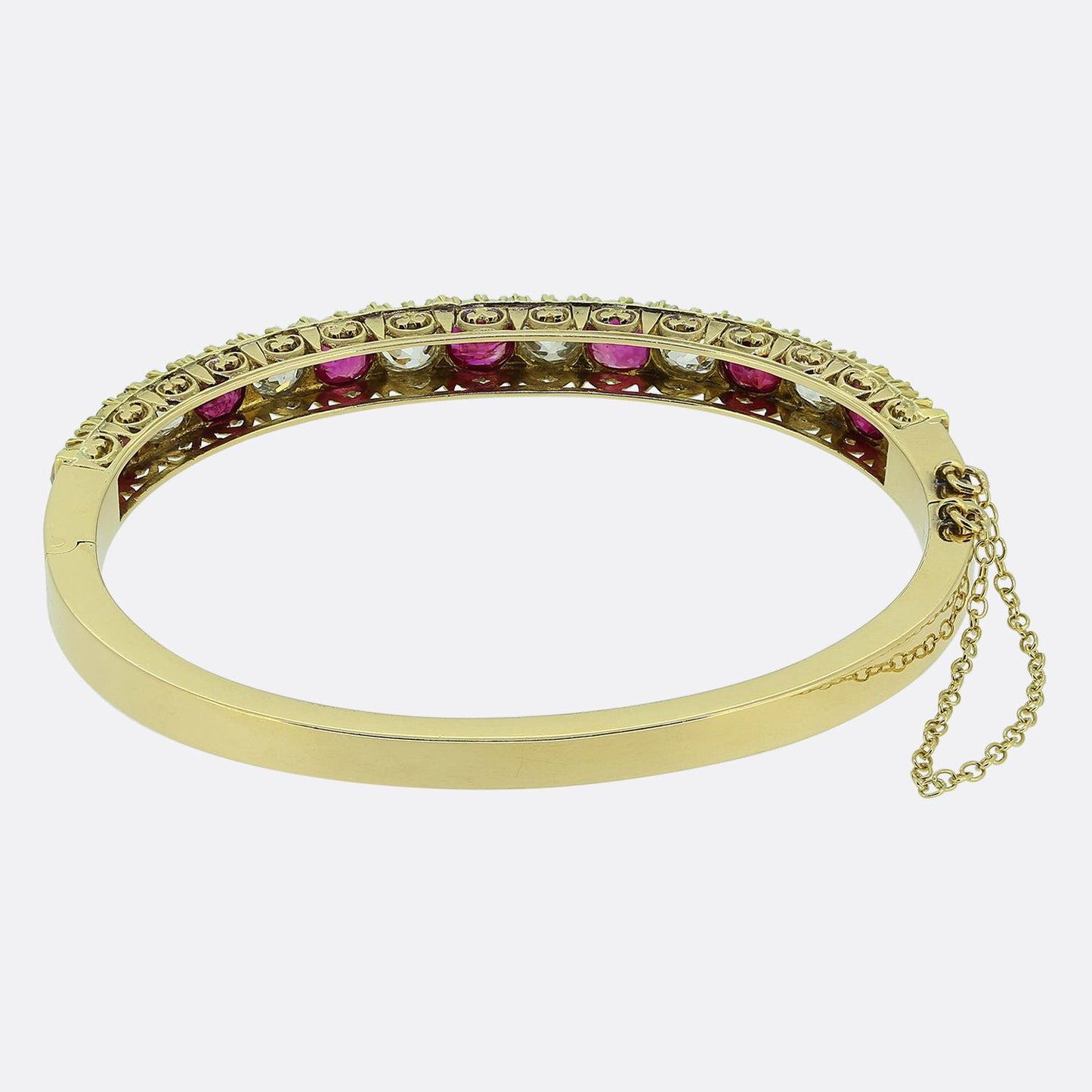 Victorian Burmese Ruby and Diamond Bangle