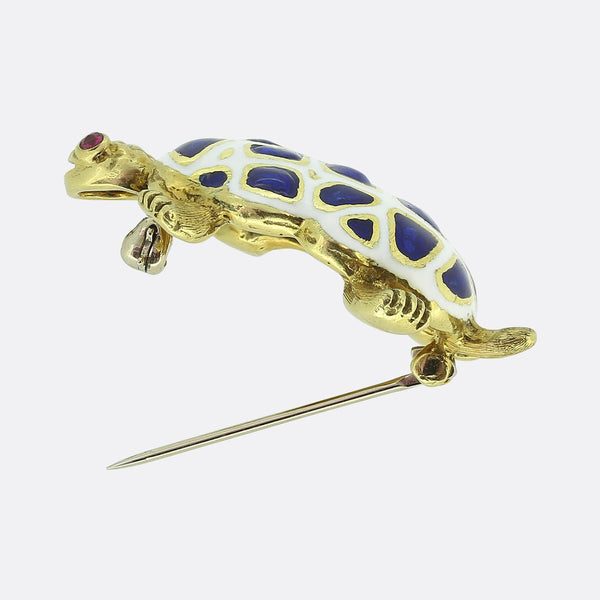 Tiffany & Co. Ruby and Enamel Tortoise Brooch