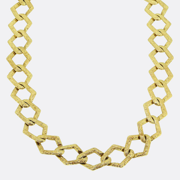 Vintage Textured Chain Necklace