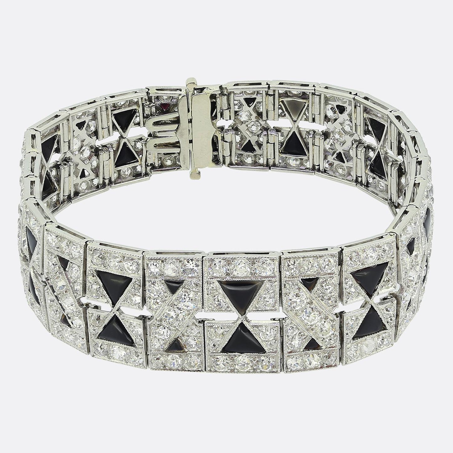 Art Deco Onyx and Diamond Bracelet