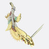 Vintage Bird Of Paradise Diamond Ruby Sapphire and Emerald Brooch