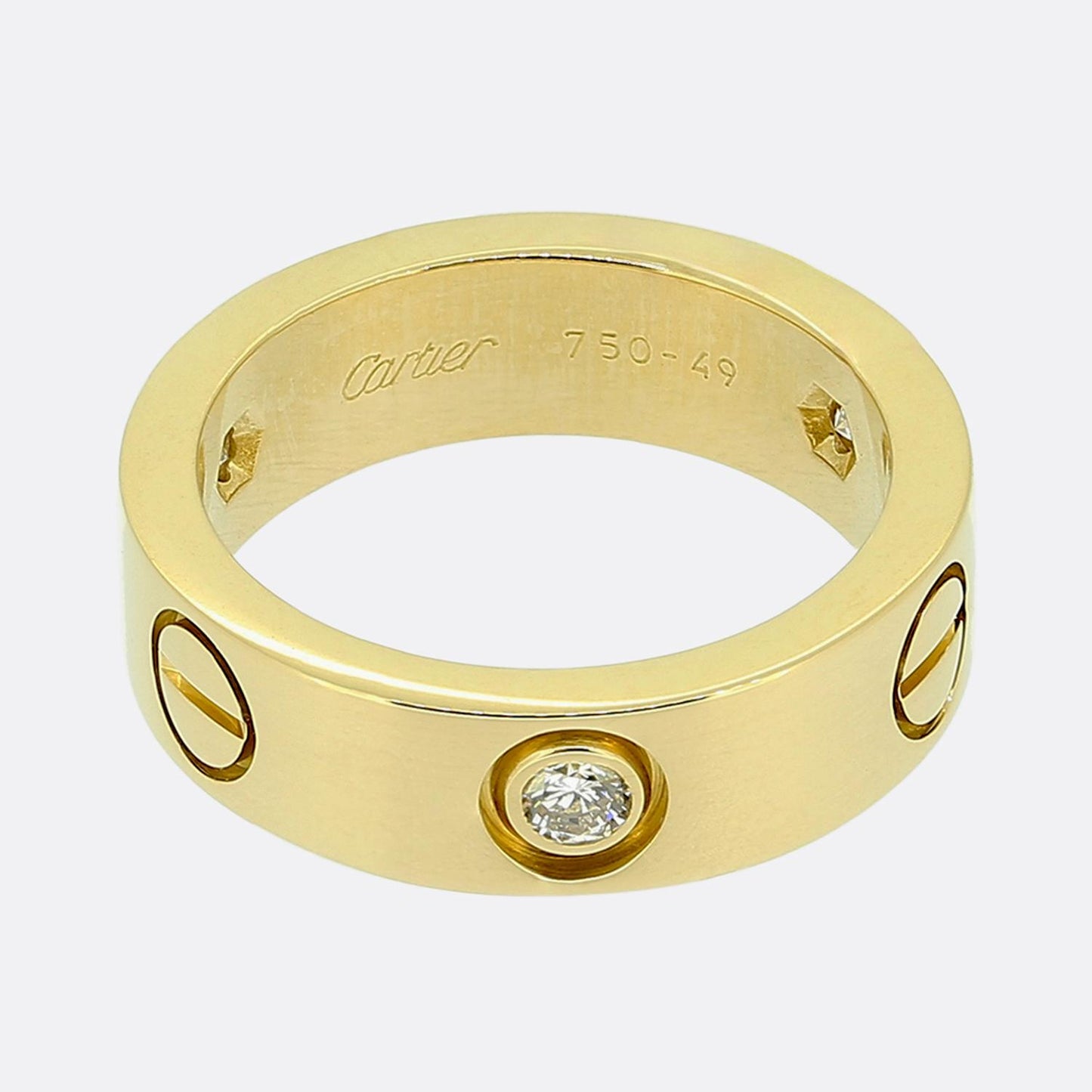 Cartier Three Diamond LOVE Ring Size J (49)