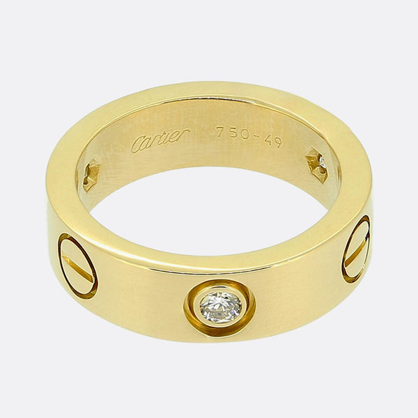 Cartier Three Diamond LOVE Ring Size J (49)