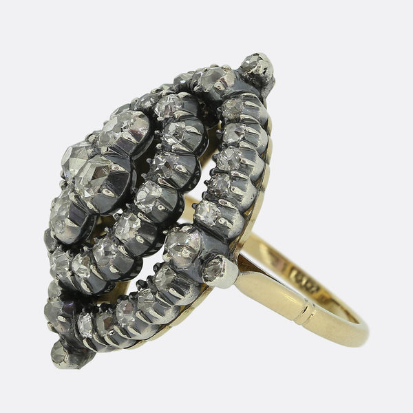 Victorian Old Cut Diamond Cluster Ring