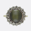 Antique Chrysoberyl and Diamond Cluster Ring