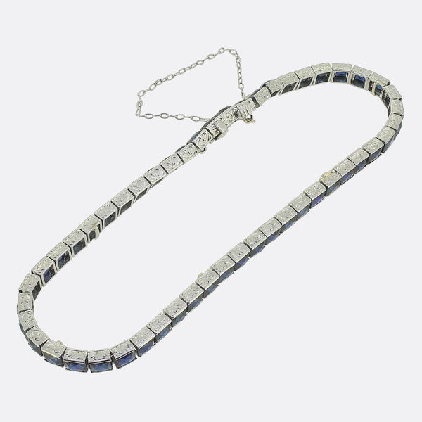 Dreicer & Co. Art Deco French Cut Sapphire Line Bracelet
