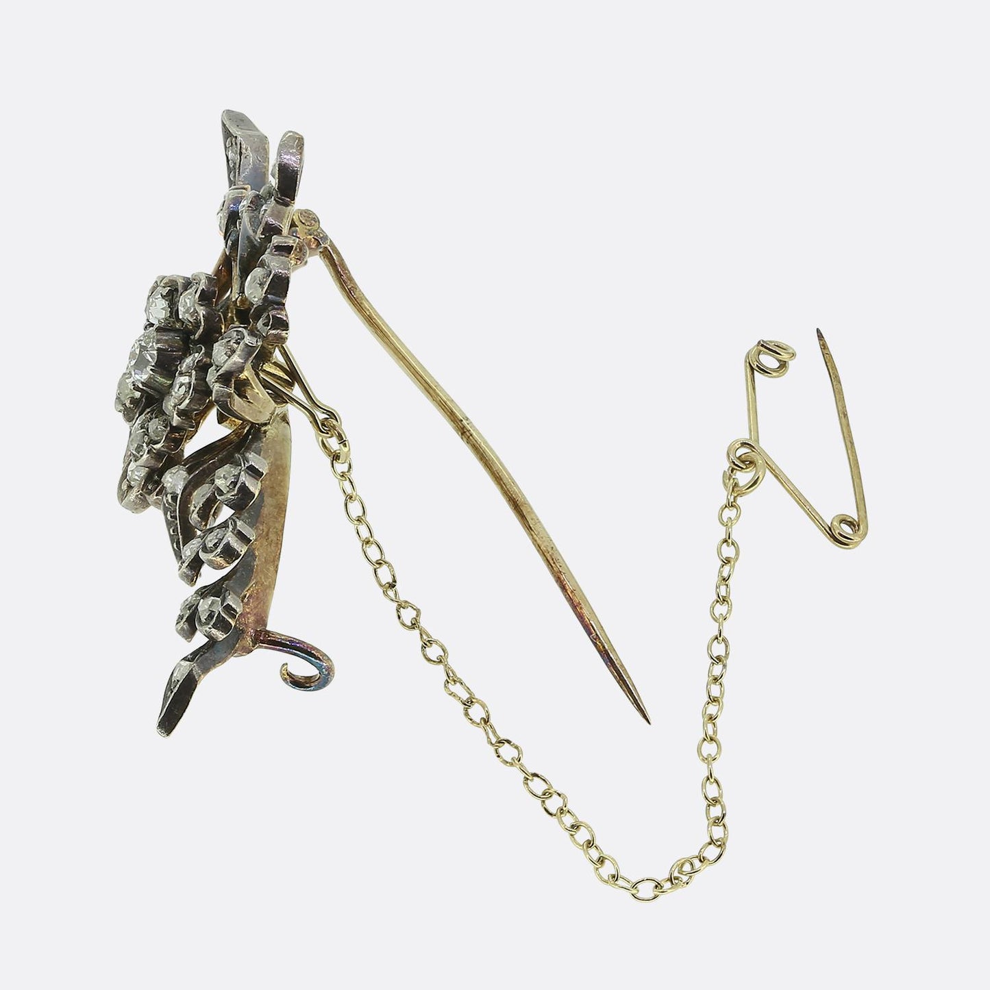 Victorian Diamond Floral Brooch
