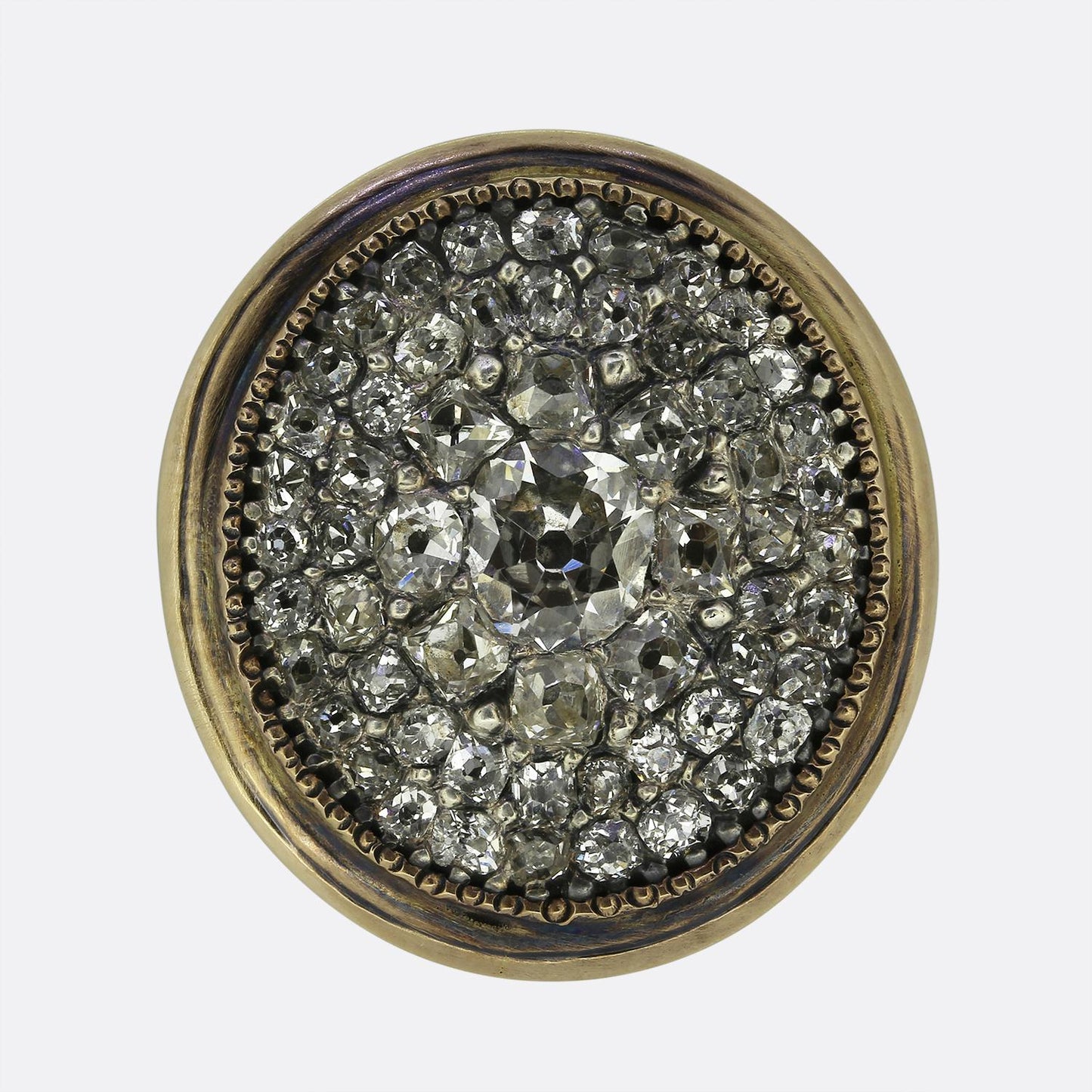 Georgian Old Cut Diamond Cluster Dress Ring