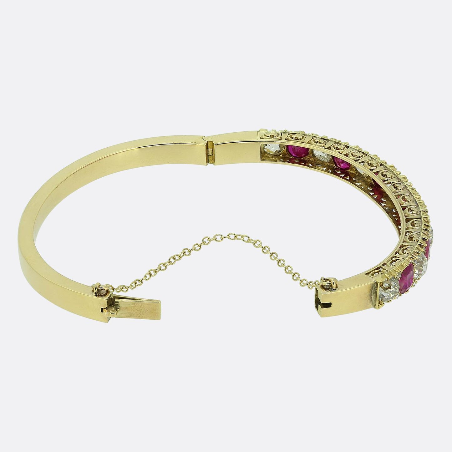Victorian Burmese Ruby and Diamond Bangle