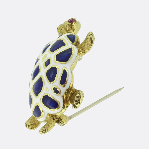 Tiffany & Co. Ruby and Enamel Tortoise Brooch