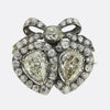 Victorian Diamond Double Heart Pendant Brooch