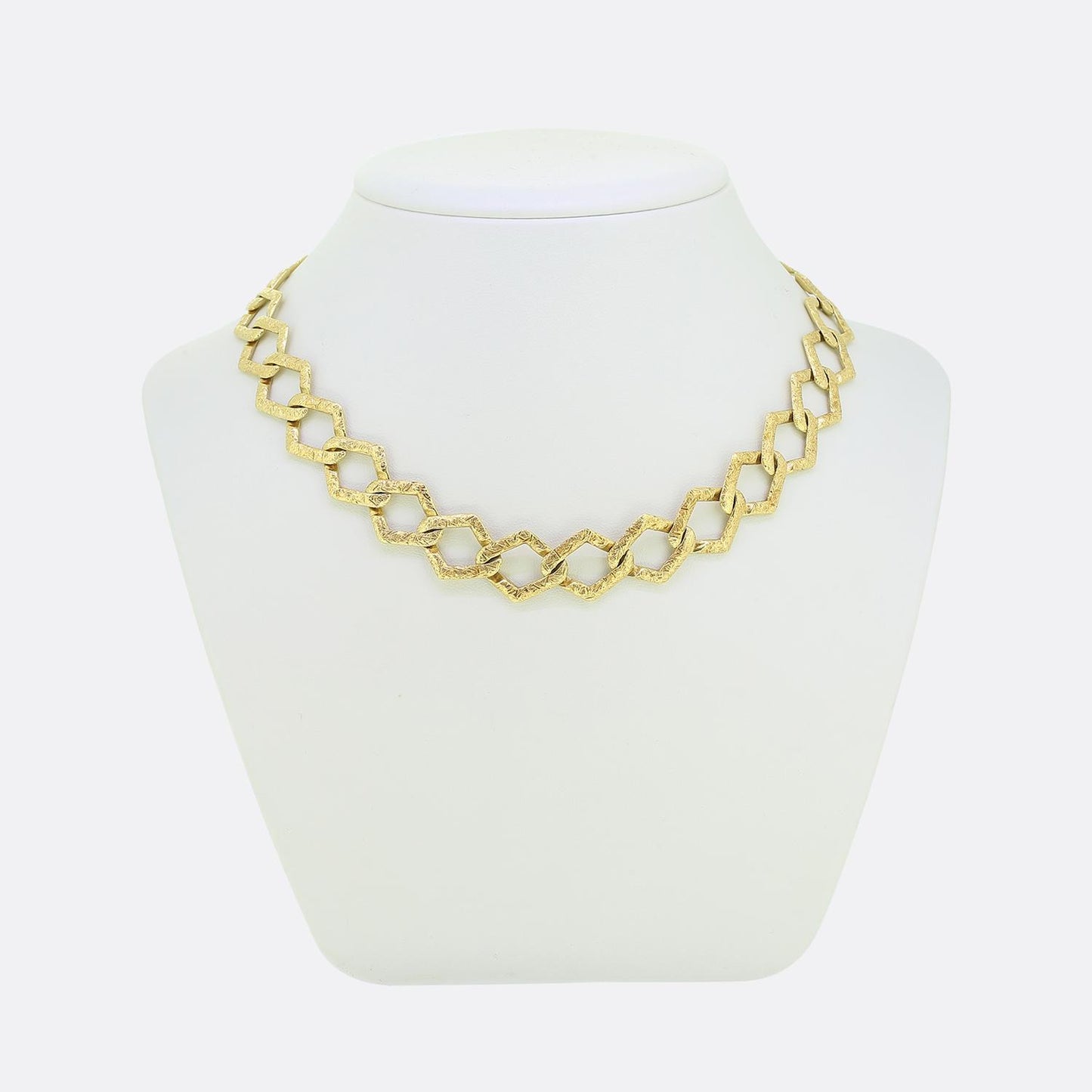 Vintage Textured Chain Necklace