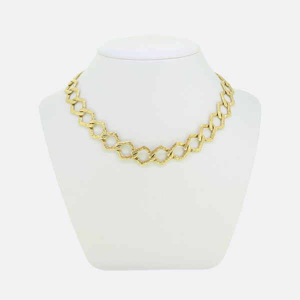 Vintage Textured Chain Necklace