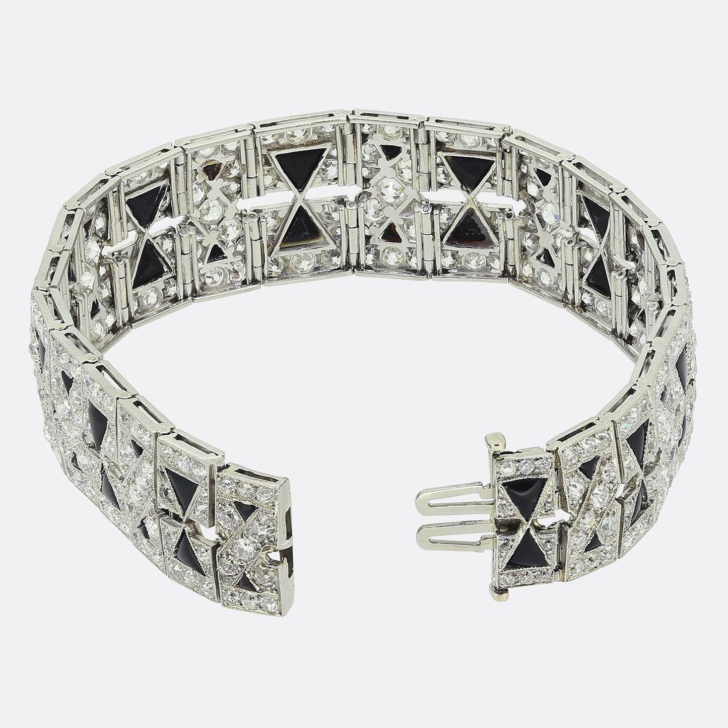 Art Deco Onyx and Diamond Bracelet