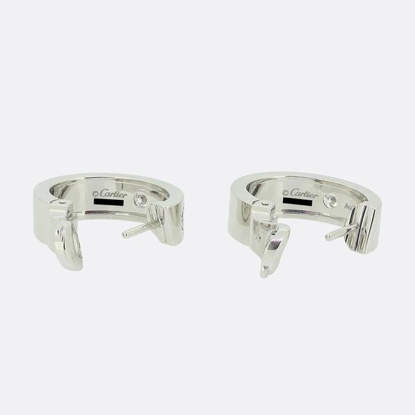 Cartier Classic Model Two Diamond Love Hoop Earrings