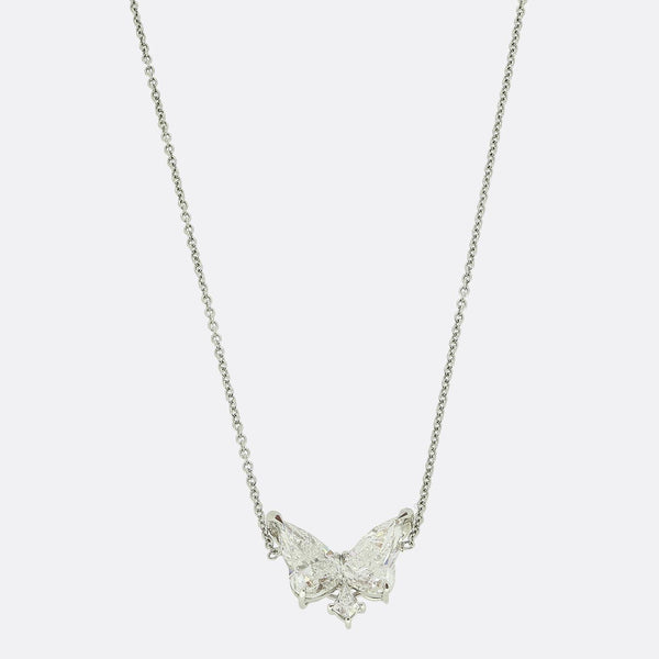 2.88 Carat Diamond Butterfly Necklace