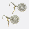 Antique Diamond Cluster Drop Earrings