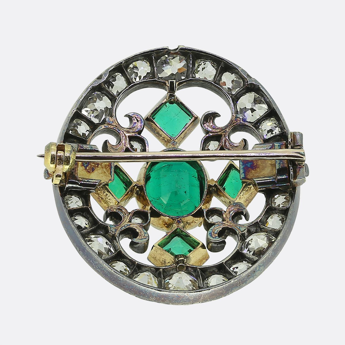 Victorian Emerald and Diamond Brooch