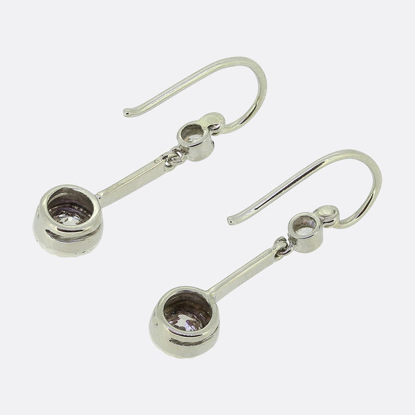 Vintage Old Cut Diamond Drop Earrings