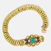 Georgian Emerald Pearl and Ruby Bracelet