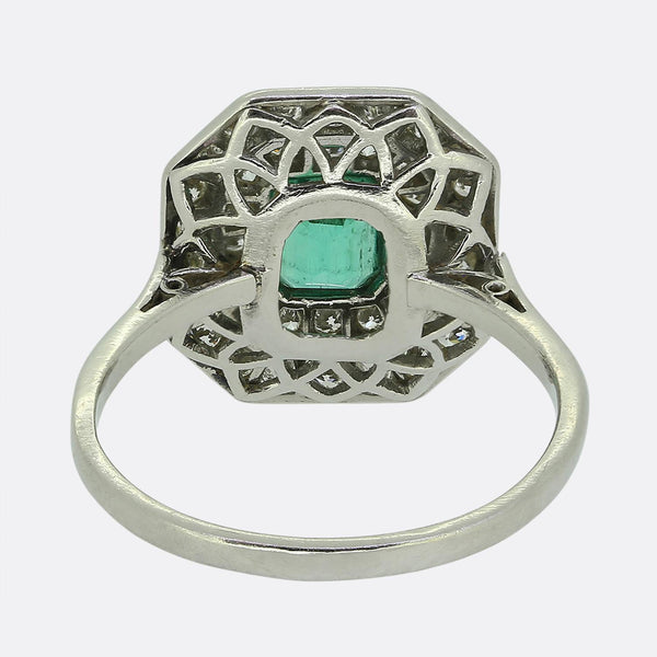 Art Deco Emerald and Diamond Ring