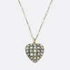 Antique Pearl and Diamond Heart Locket Necklace